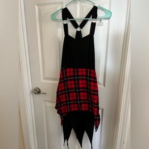 Romper dress with handkerchief bottom